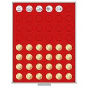 Box rouge pour 48 pieces de 50 cent euro avec alvole rond 24.25mm LINDNER 2549