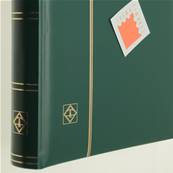 Classeur ELEGANT vert pour timbres, à 60 pages noires, avec boîtier de  protection