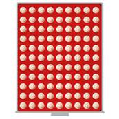 Box rouge pour 99 pieces de 2 cent euro avec alvoles ronds 19.25mm LINDNER 2502